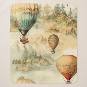 Cobertor Sherpa Balão de Vintage Ar Quente em Paisagem Serena (4)