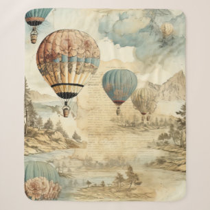 Cobertor Sherpa Balão de Vintage Ar Quente em Paisagem Serena (7)