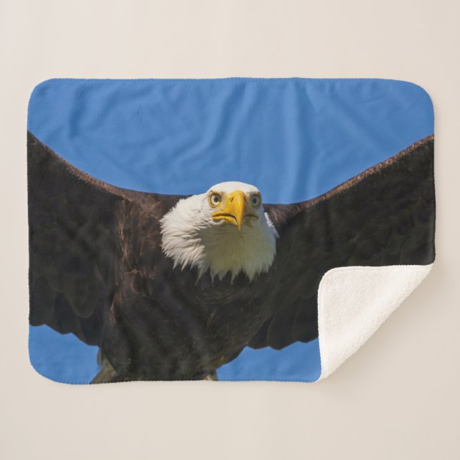 Cobertor Sherpa Bald Eagle Flyby Up Close (Frente (Horizontal))