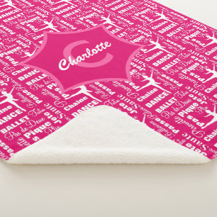 Cobertor Sherpa Balé Dançando Bonito Cor-de-Rosa, Branco, Girly