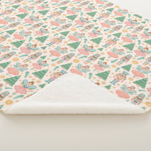 Cobertor Sherpa Balé e Fadas de Nozes em Fundo de Creme