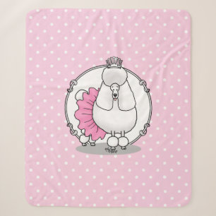 Cobertor Sherpa Balé Engraçado Ballerina Princess Poodle Dog (bran