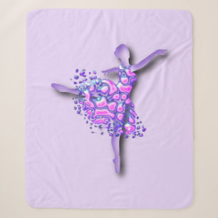 Cobertor Sherpa Ballerina Art Purple Dance - Desenho de Dançarino