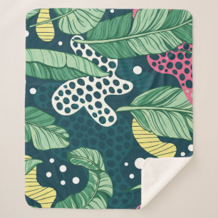 Cobertor Sherpa Banana deixa abstrato, cores da moda