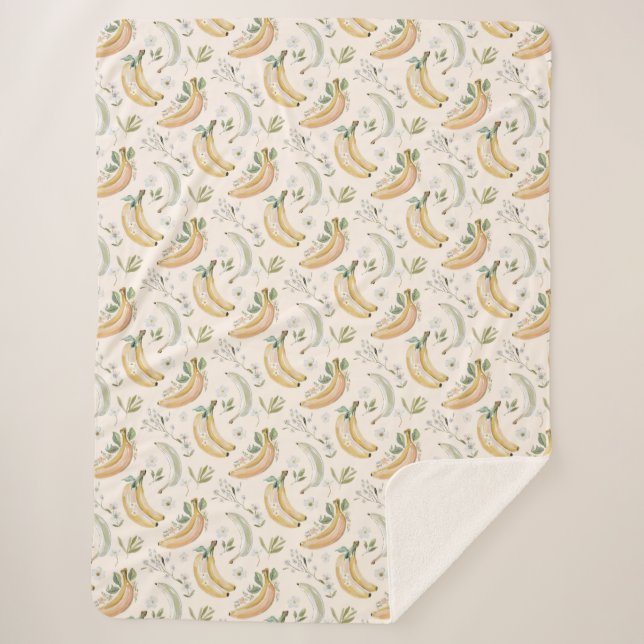Cobertor Sherpa Bananas por Cerejas (Frente)