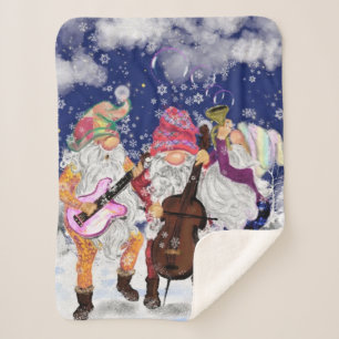 Cobertor Sherpa Banda de Natal - Música Feliz