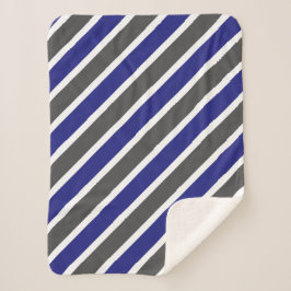 Cobertor Sherpa Bandas Azuis e Cinzas