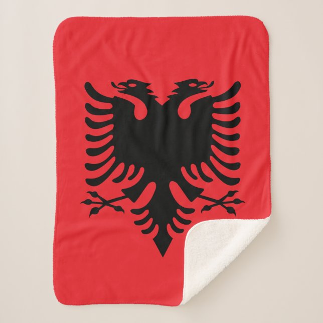Cobertor Sherpa Bandeira albanesa (Frente)