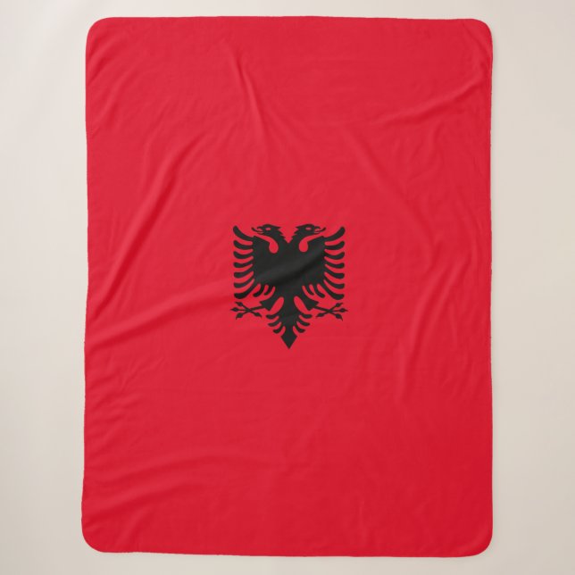 Cobertor Sherpa Bandeira albanesa (Frente)