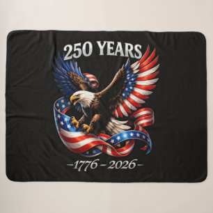 Cobertor Sherpa Bandeira Americana Águia de Aniversário de 250 Ano