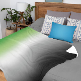 Cobertor Sherpa Bandeira Aromântica Gradiente - Orgulho Aromântico