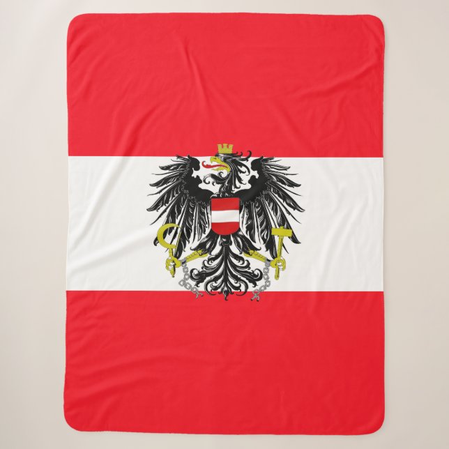 Cobertor Sherpa Bandeira austríaca (Frente)
