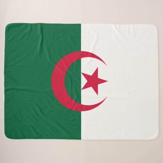 Cobertor Sherpa Bandeira da Argélia (Frente (Horizontal))
