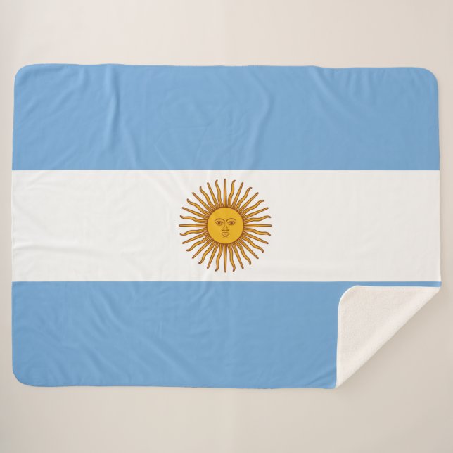 Cobertor Sherpa Bandeira da Argentina (Frente (Horizontal))