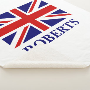 Cobertor Sherpa bandeira da bandeira da Union Jack personalizada S