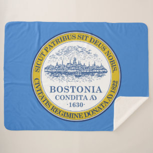 Cobertor Sherpa Bandeira da Cidade de Boston (Massachusetts)