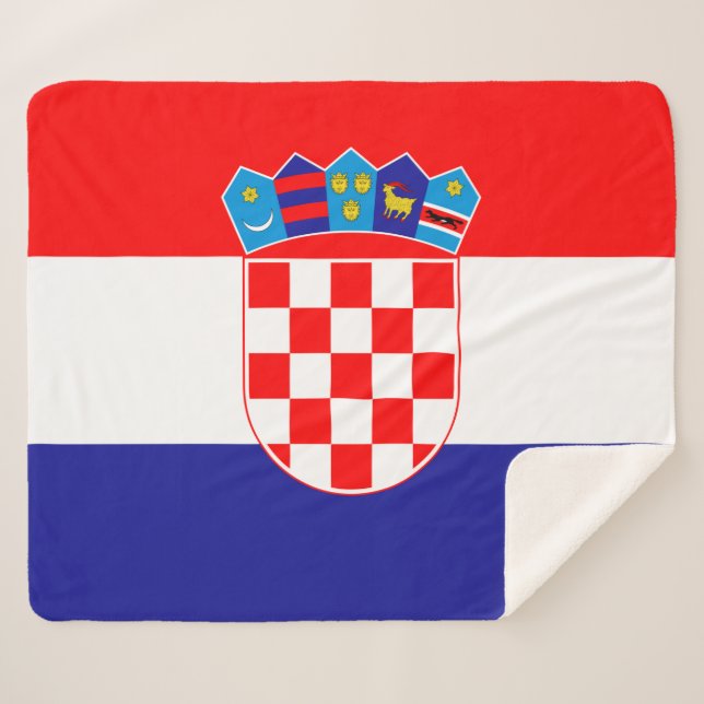Cobertor Sherpa Bandeira da Croácia (Frente (Horizontal))