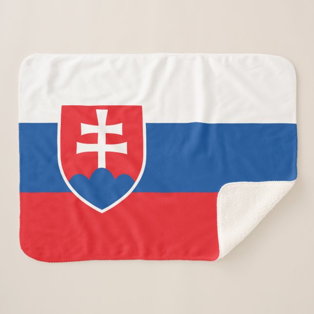 Cobertor Sherpa Bandeira da Eslováquia (Frente (Horizontal))