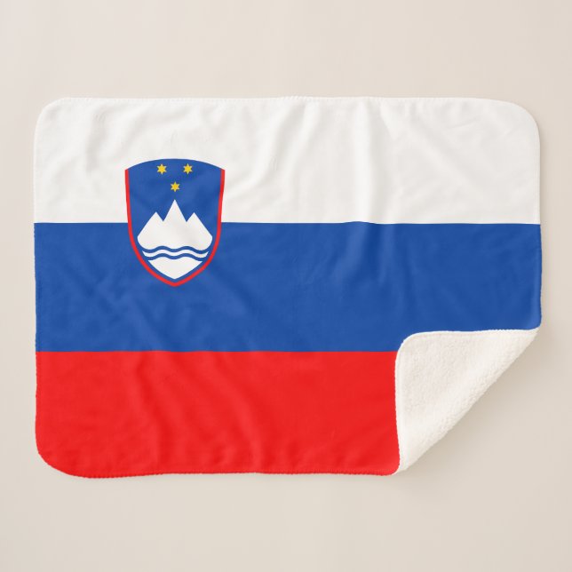 Cobertor Sherpa Bandeira da Eslovênia (Frente (Horizontal))