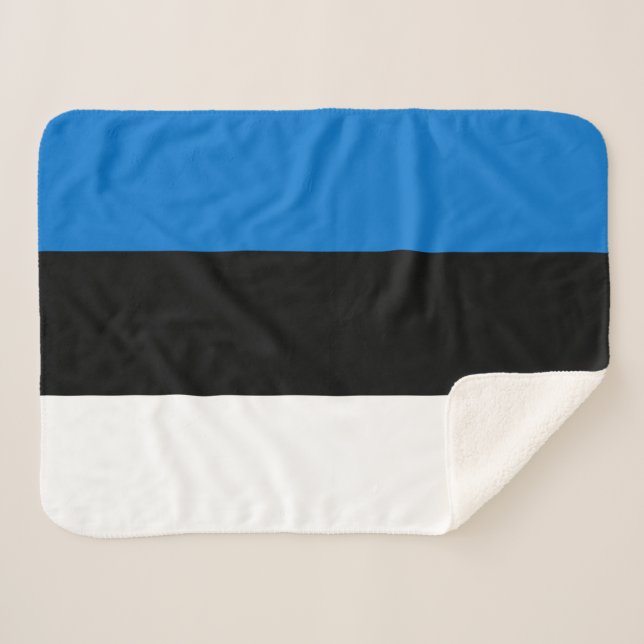 Cobertor Sherpa Bandeira da Estônia (Frente (Horizontal))