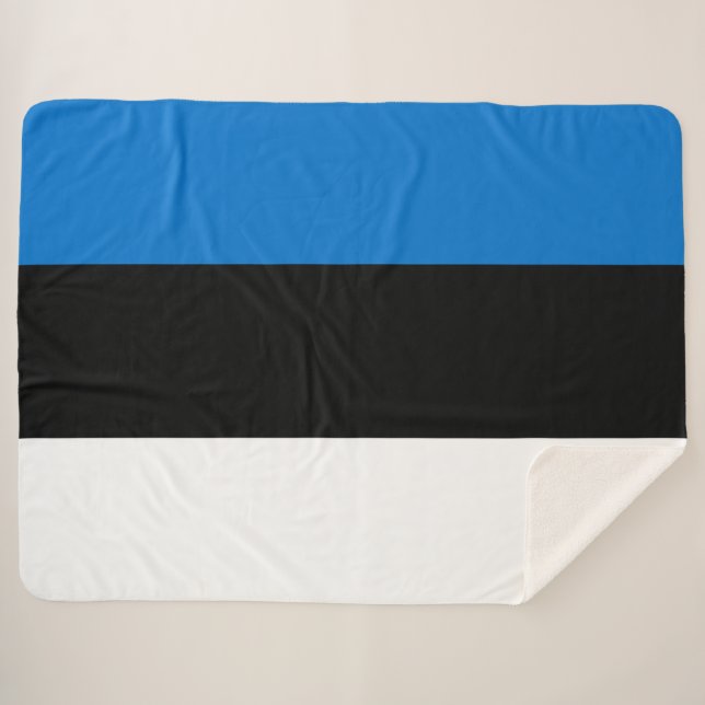 Cobertor Sherpa Bandeira da Estônia (Frente (Horizontal))