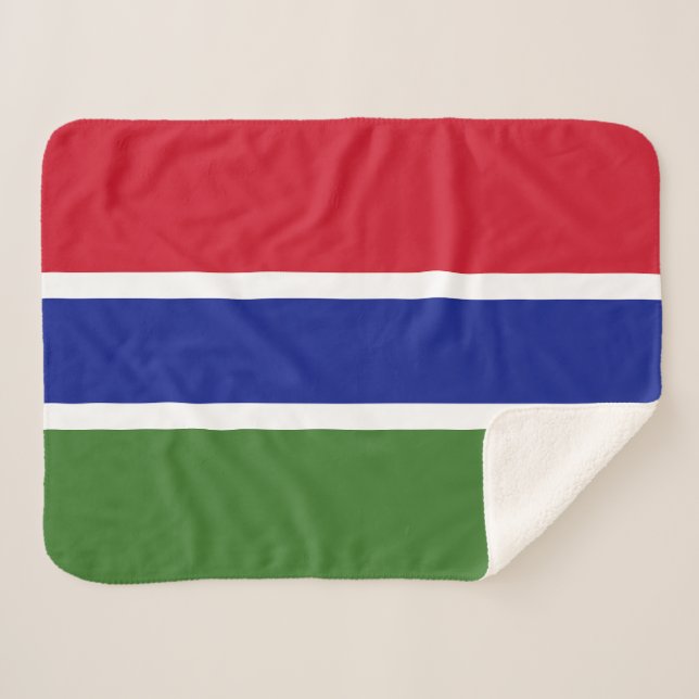 Cobertor Sherpa Bandeira da Gâmbia (Frente (Horizontal))