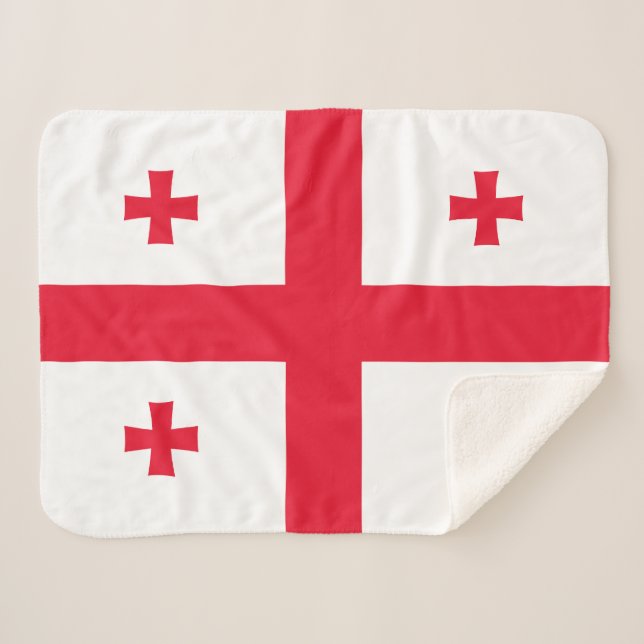 Cobertor Sherpa Bandeira da Geórgia (Frente (Horizontal))
