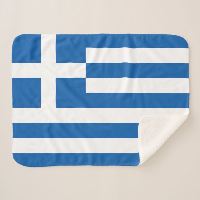 Cobertor Sherpa Bandeira da Grécia (Frente (Horizontal))