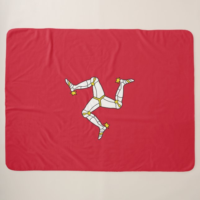 Cobertor Sherpa Bandeira da Ilha de Man (Frente (Horizontal))