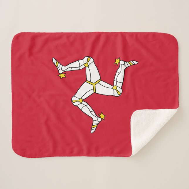 Cobertor Sherpa Bandeira da Ilha de Man (Frente (Horizontal))