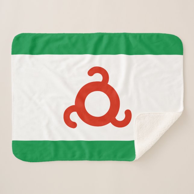 Cobertor Sherpa Bandeira da Ingushetia (Frente (Horizontal))