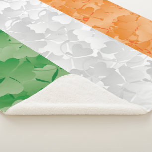 Cobertor Sherpa Bandeira da Irlanda com um padrão de pântanos