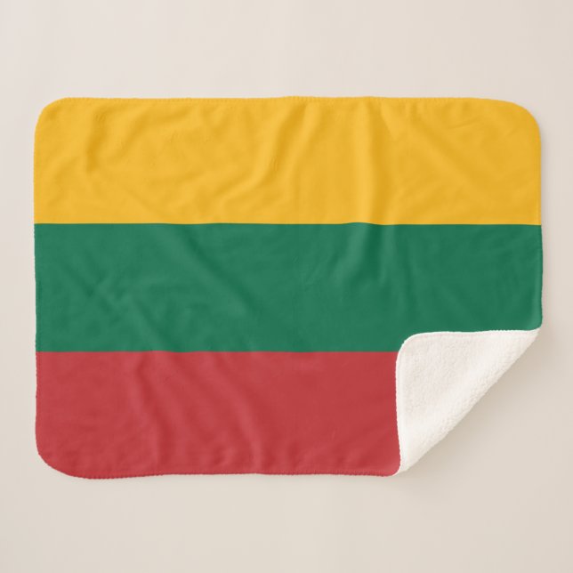 Cobertor Sherpa Bandeira da Lituânia (Frente (Horizontal))