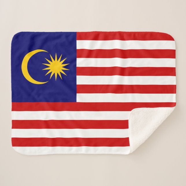 Cobertor Sherpa Bandeira da Malásia (Frente (Horizontal))