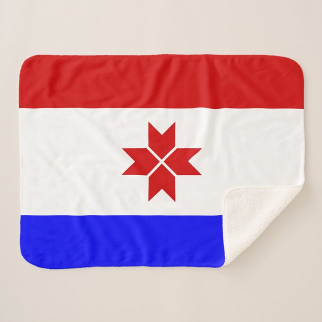 Cobertor Sherpa Bandeira da Mordóvia (Frente (Horizontal))