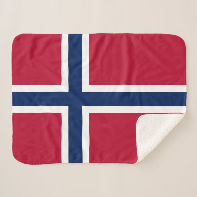 Cobertor Sherpa Bandeira da Noruega (Frente (Horizontal))