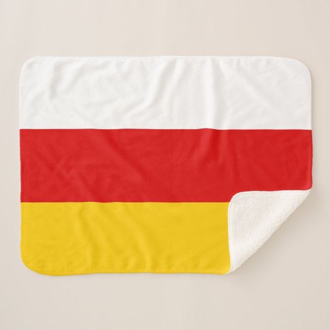 Cobertor Sherpa Bandeira da Ossétia do Sul (Frente (Horizontal))