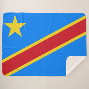 Cobertor Sherpa Bandeira da RDC (República Democrática do Congo)