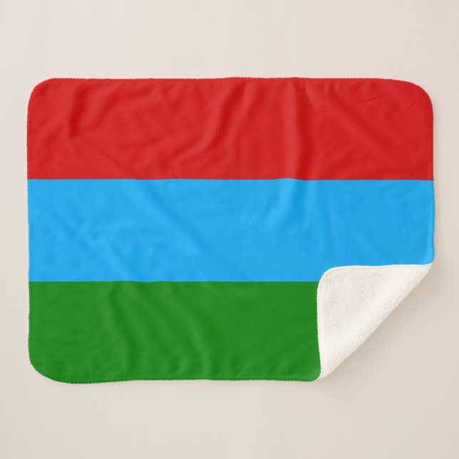 Cobertor Sherpa Bandeira da República da Carélia (Frente (Horizontal))