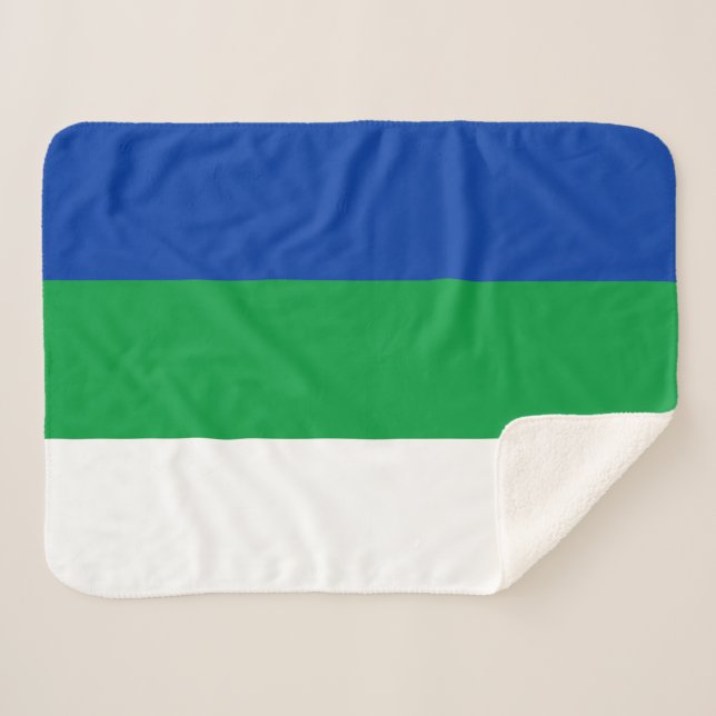 Cobertor Sherpa Bandeira da República Komi (Frente (Horizontal))