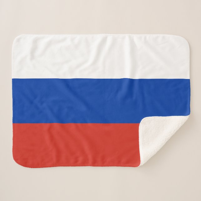 Cobertor Sherpa Bandeira da Rússia (Frente (Horizontal))