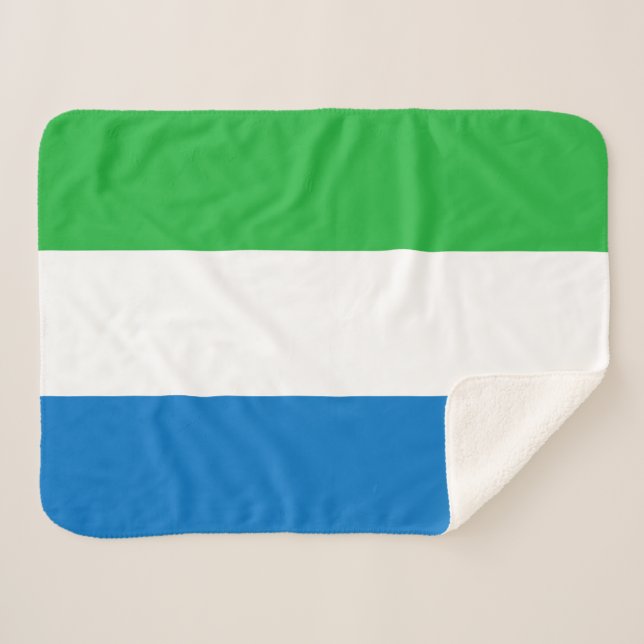 Cobertor Sherpa Bandeira da Serra Leoa (Frente (Horizontal))