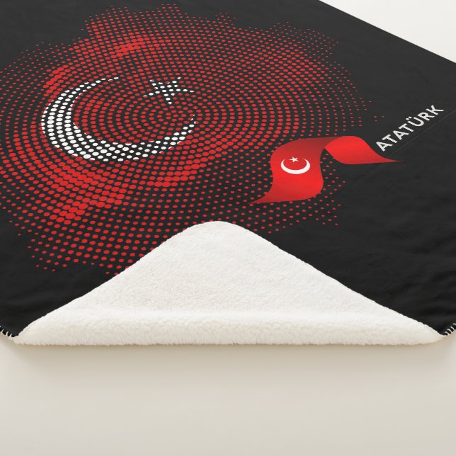 Cobertor Sherpa bandeira da Turquia (3/4)