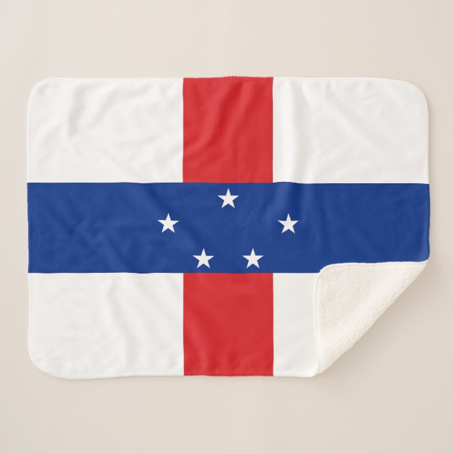 Cobertor Sherpa Bandeira das Antilhas Holandesas (Frente (Horizontal))