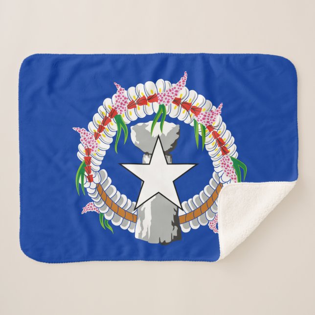Cobertor Sherpa Bandeira das Ilhas Marianas do Norte (Frente (Horizontal))