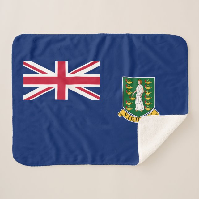 Cobertor Sherpa Bandeira das Ilhas Virgens Britânicas (Frente (Horizontal))