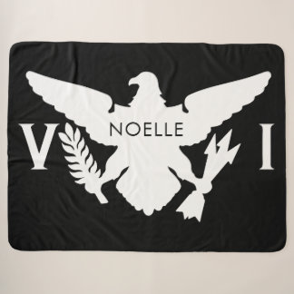 Cobertor Sherpa Bandeira das Ilhas Virgens dos EUA, Preto e Branco