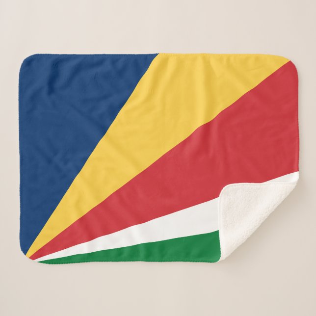Cobertor Sherpa Bandeira das Seychelles (Frente (Horizontal))