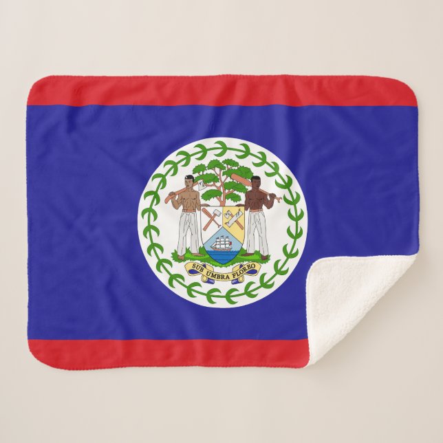 Cobertor Sherpa Bandeira de Belize (Frente (Horizontal))
