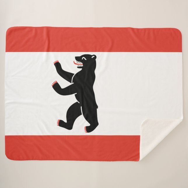 Cobertor Sherpa Bandeira de Berlim (cidade alemã) (Frente (Horizontal))